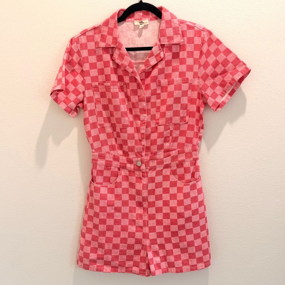 entro Pink Checker Romper